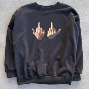 STEAL! Y2K Japan Middle Fingers Up Sweatshirt (M)